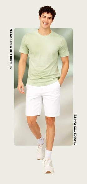 Mint Green + White  M