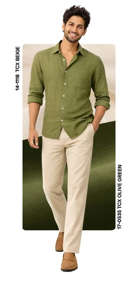 Olive Green + Beige  M