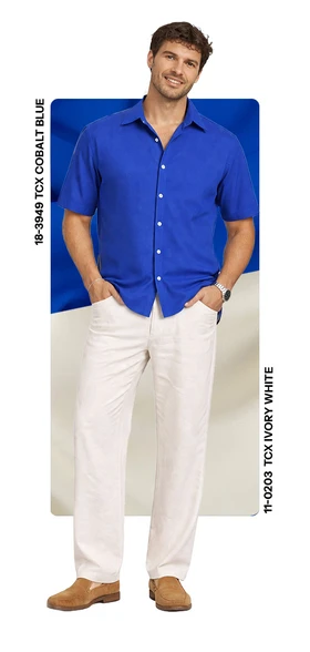 Ivory White + Cobalt Blue M