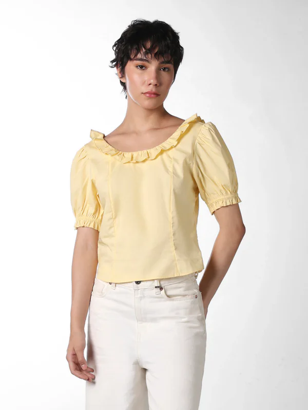 【YILON MADE】 Shoulderoff mini OP only-womens-yellow-casual-