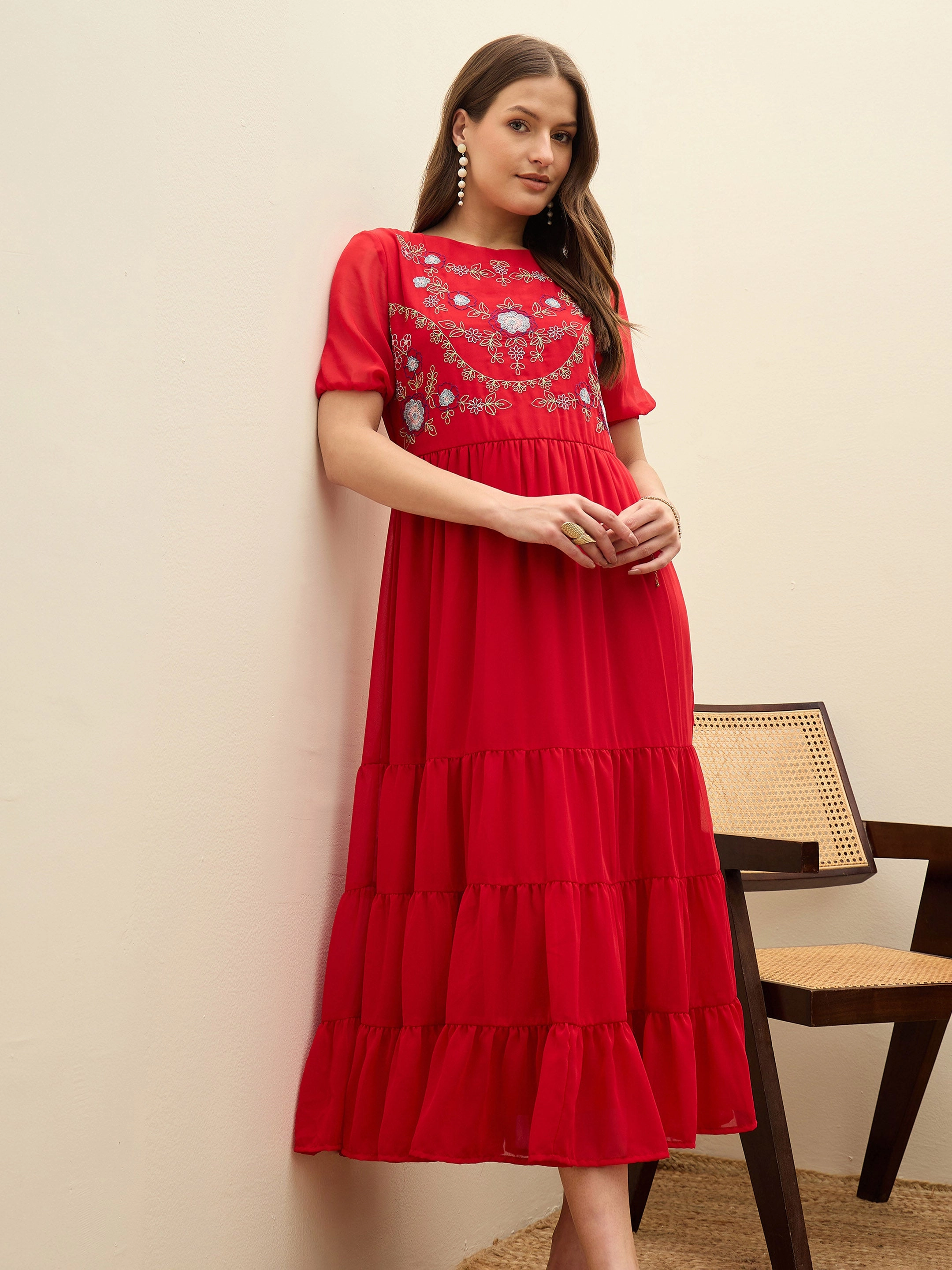 Buy - Women's Red Casual Solid Dress online - Zilo - 60 Mins Delivery &  Free In-Home Trials