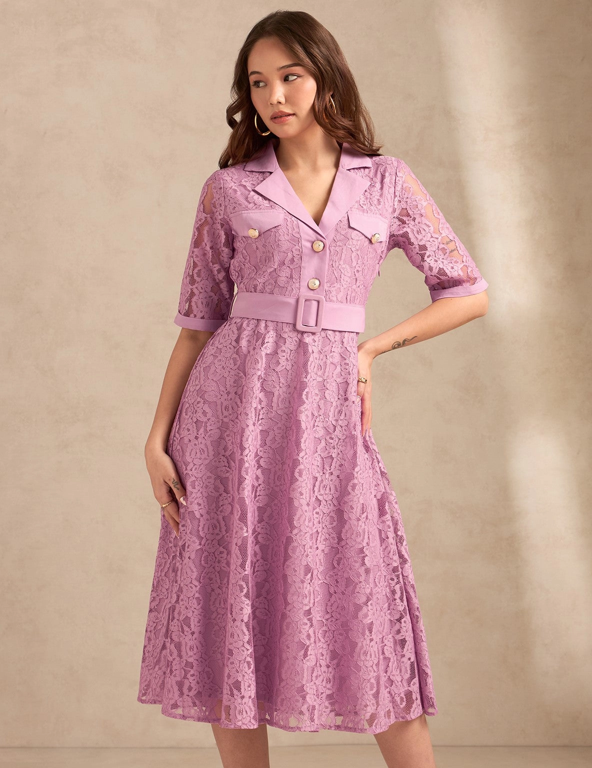 Buy - Women's Purple Casual Self-Design Regular Fit Dress online - Zilo -  60 Mins Delivery