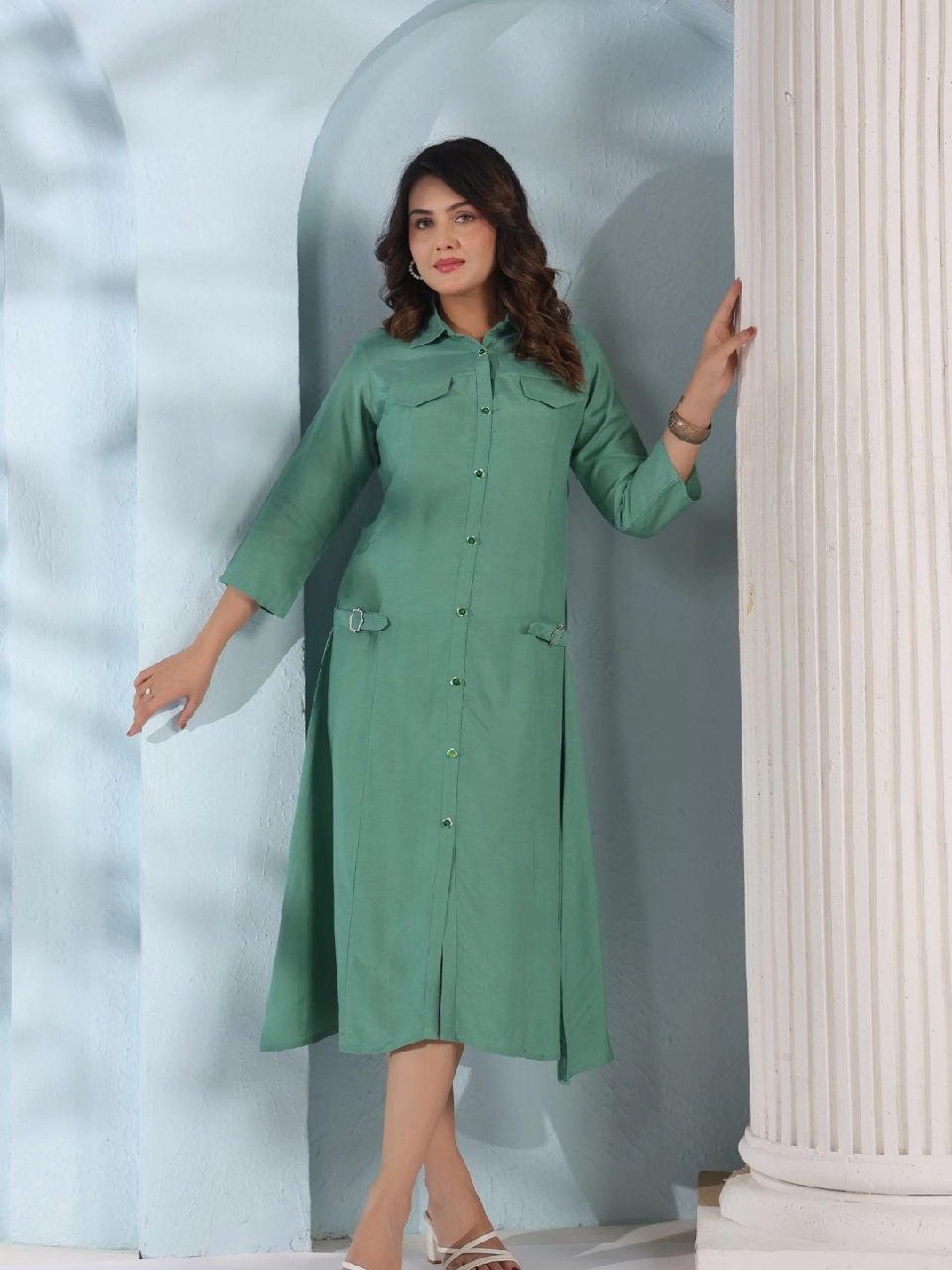 Buy - Women's Green Casual Regular Fit Dress online - Zilo - 60 Mins  Delivery & Free In-Home Trials