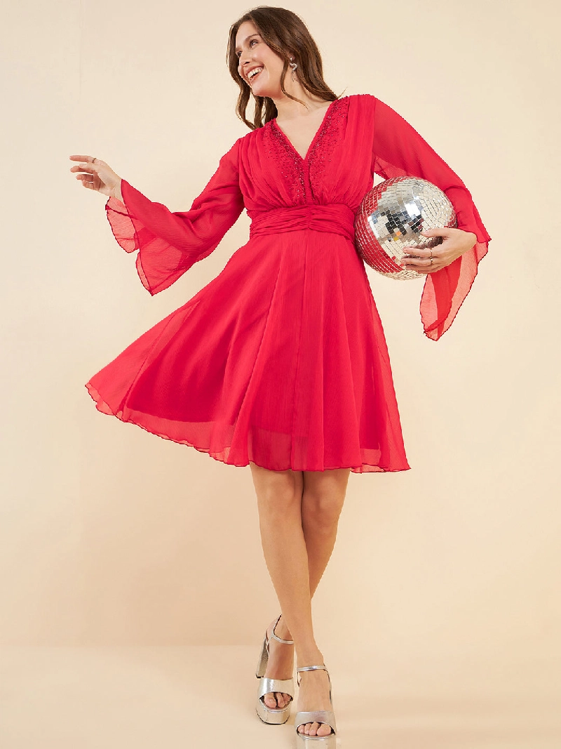 Buy - Women's Red Party Dress online - Zilo - 60 Mins Delivery & Free  In-Home Trials
