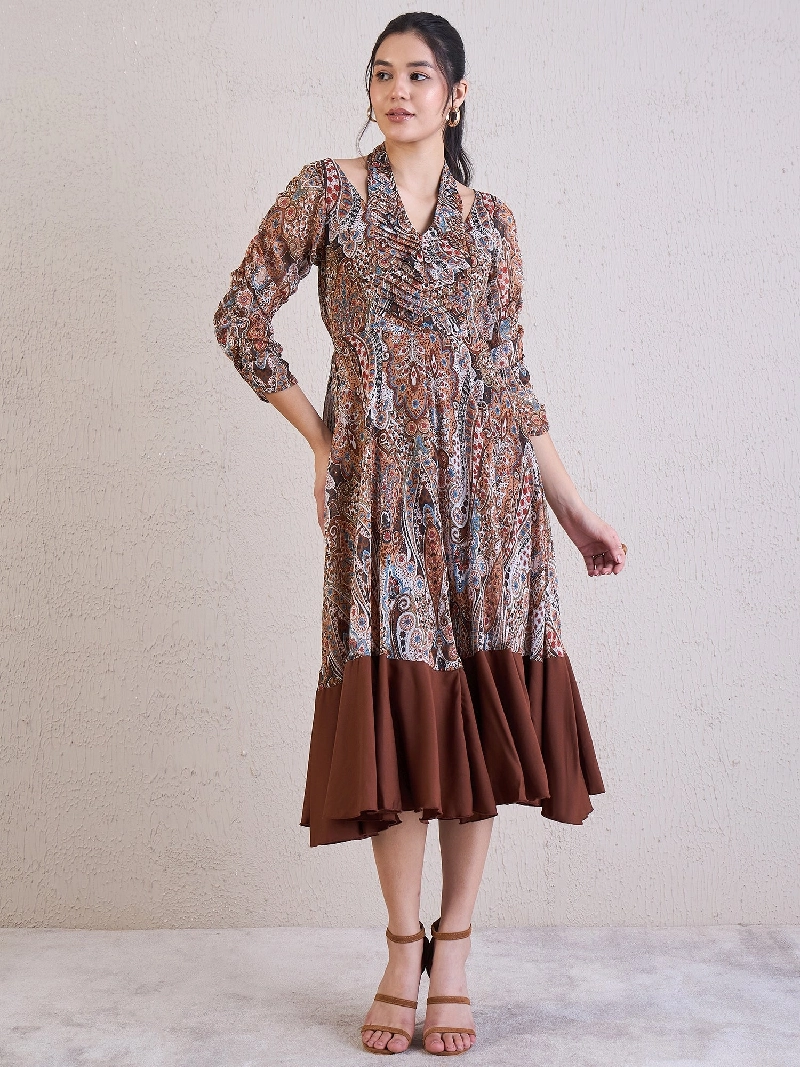 Buy - Women's Brown Casual Dress online - Zilo - 60 Mins Delivery & Free In-Home Trials Buy - Women's Brown Casual Dress online - Zilo - 60 Mins Delivery & Free In-Home Trials