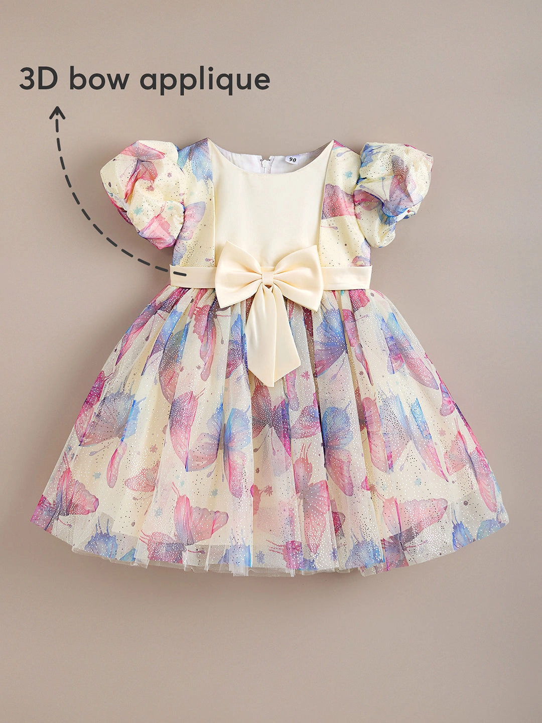 Buy - Girls Cream Butterfly Dream Party Dress online - Zilo - 60 Mins  Delivery