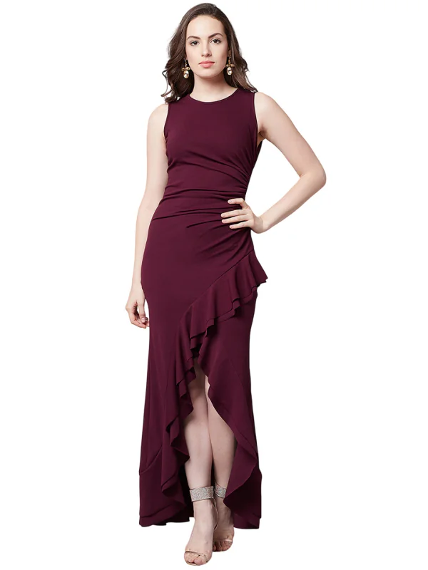 athena burgundy dress Athena Maxi Dress Cabernet — Maxi Dresses main image 1