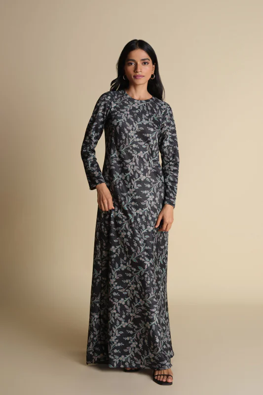 draped sheer waist maxi dress A&A Thalisse Lace Detail Sheer Draped Maxi Dress
