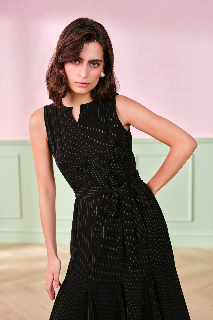 Buy - Women's Black Formal Striped Regular Fit Dress online - Zilo - 60  Mins Delivery & Free In-Home Trials