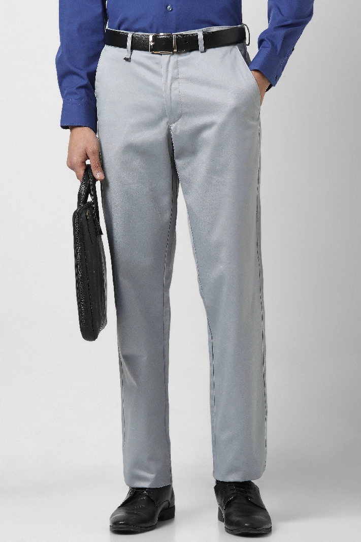 Buy - Men's Grey Formal Textured Straight Fit Trouser online - Zilo - 60  Mins Delivery & Free In-Home Trials