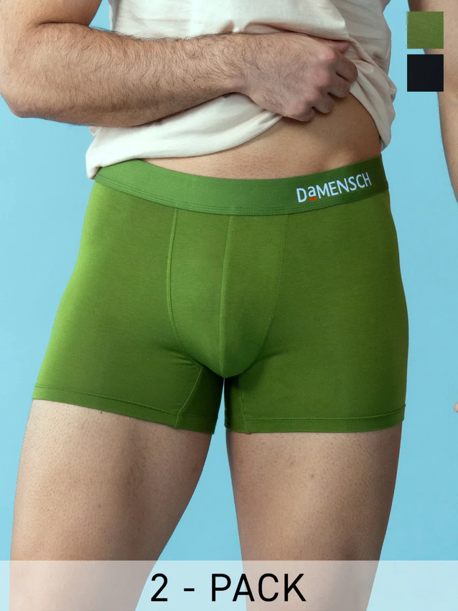 Men's Multicolor Casual Solid Trunk - Pack of 2 by Damensch