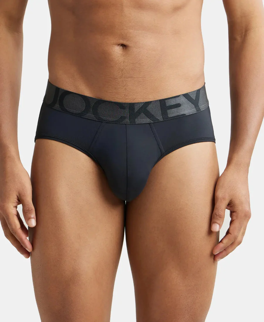 Men's Black Tactel Microfiber Stretch Brief by Jockey
