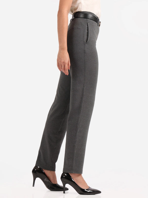 Buy - Women's Grey Formal Solid Trouser online - Zilo - 60 Mins Delivery &  Free In-Home Trials