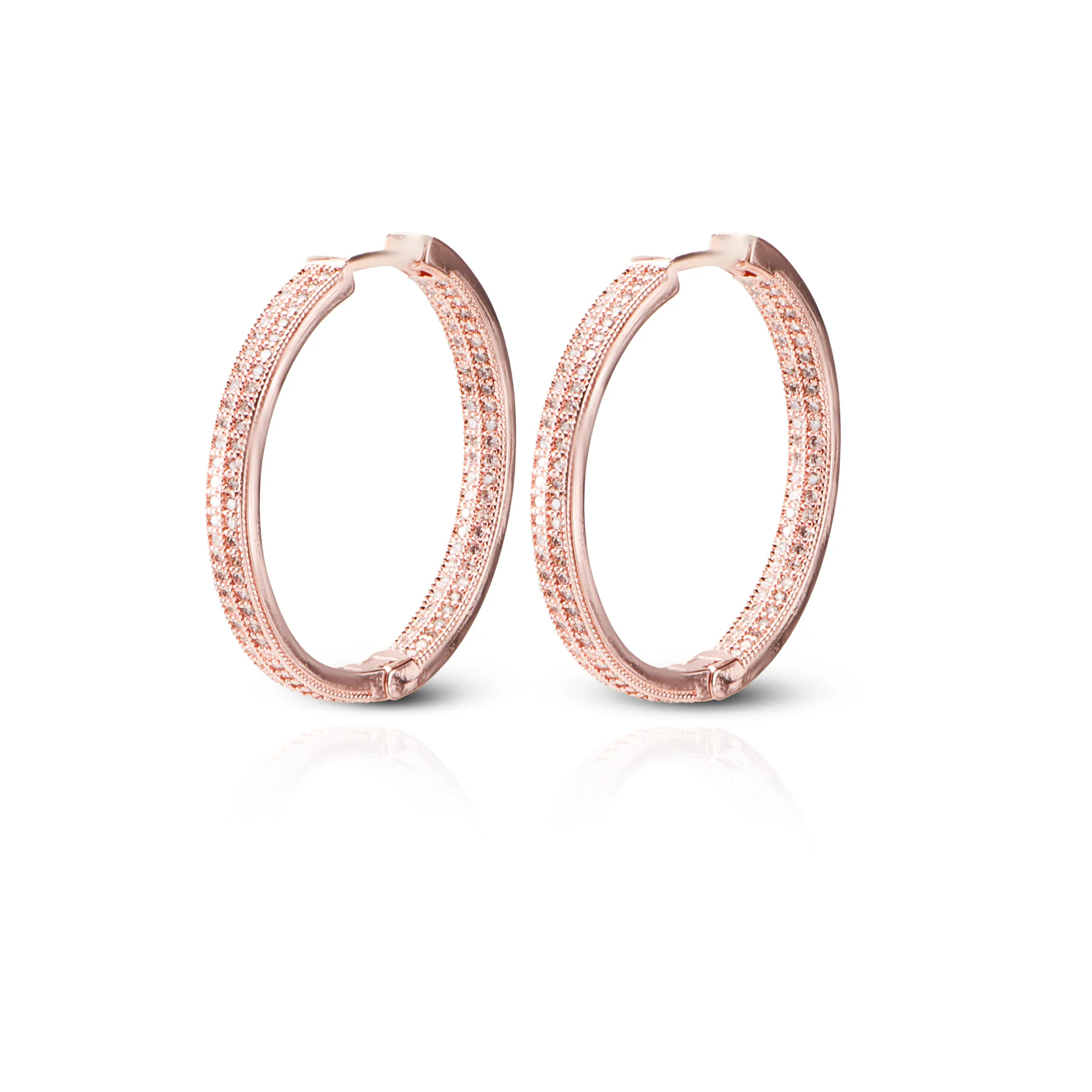 Shadow Hoops Buy - Women's Rosegold Crystal Shadow Hoops online - Zilo - 60 Mins ...
