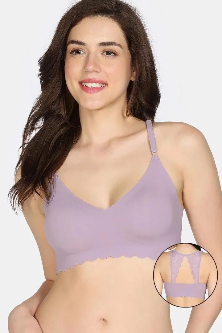 Women's Purple Seamless Collective Adjustable Padded Non Wired 3/4Th Coverage Bra