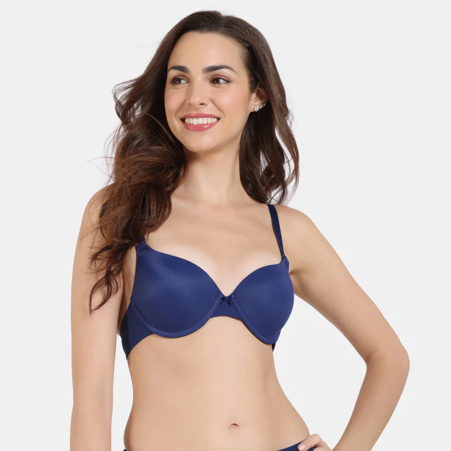 Women's Blue Medium Coverage Padded Moulded Bra