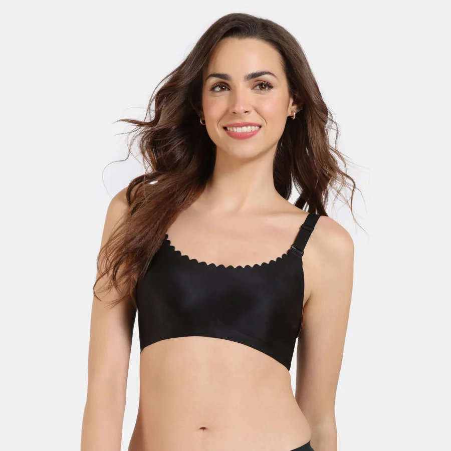 Women's Black Miracle Double Layered Non Wired Full Coverage Tshirt Bra