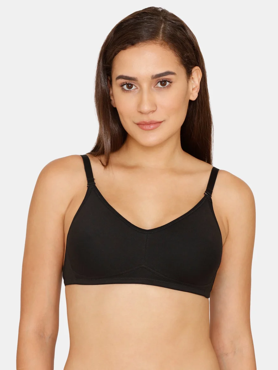 Women's Black Beautiful Basics Double Layered Non Wired Full Coverage Backless Bra