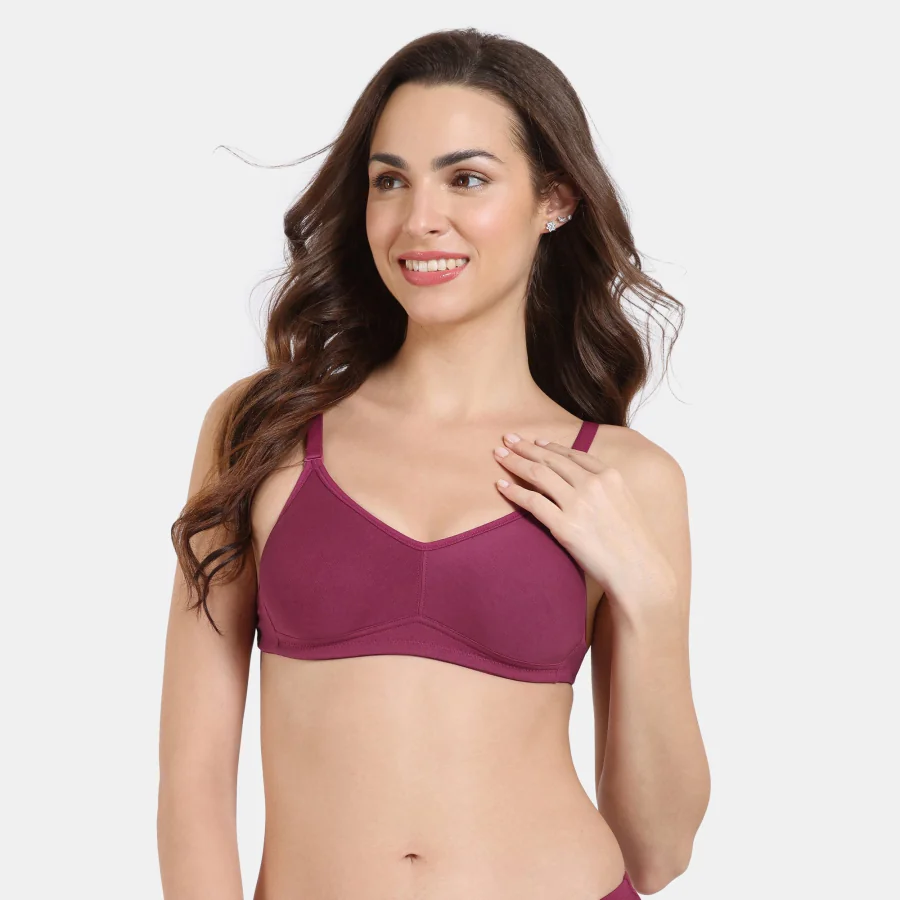 Women's Red Beautiful Basics Double Layered Non Wired Full Coverage Backless Bra