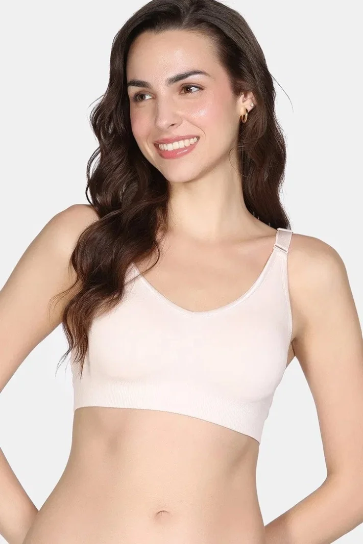 Women's Pink Padded Non Wired Full Coverage Tshirt Bra