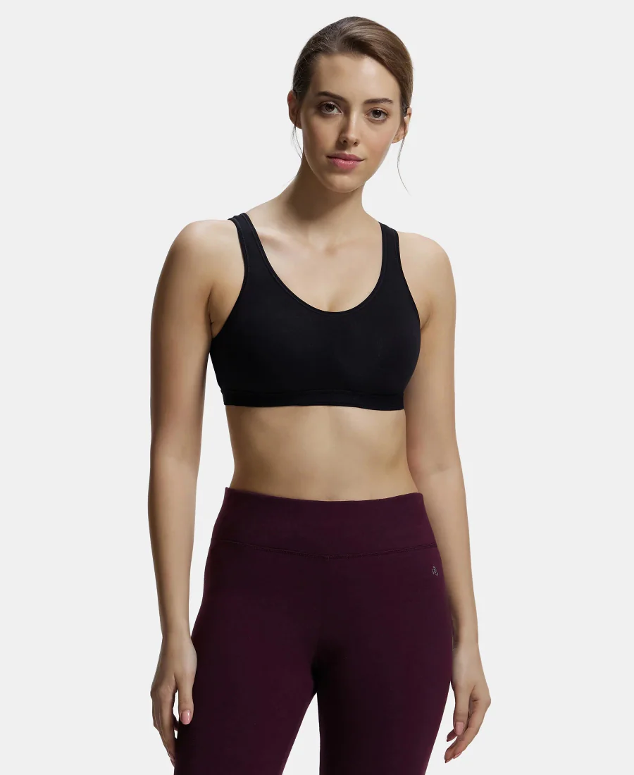 Women's Black Cotton Stretch Bra