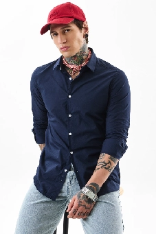 Blue Dress Shirt Dusty Blue Button Down Shirt Dusty Blue Slim Fit Shirt   Montivo