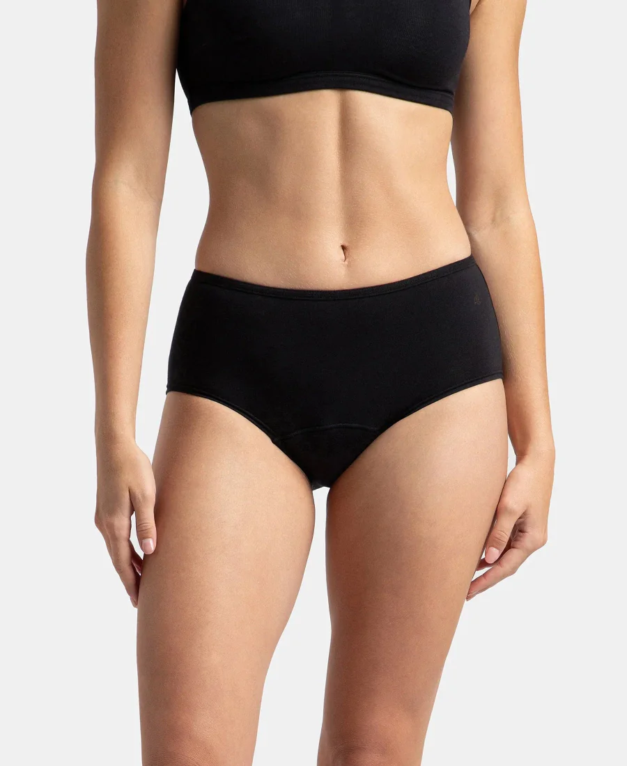 Women's Black Cotton Stretch Panty