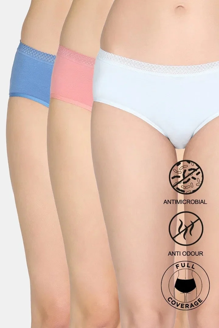 Women's Multicolor Low Rise Full Coverage Hipster Panty - Set of 3