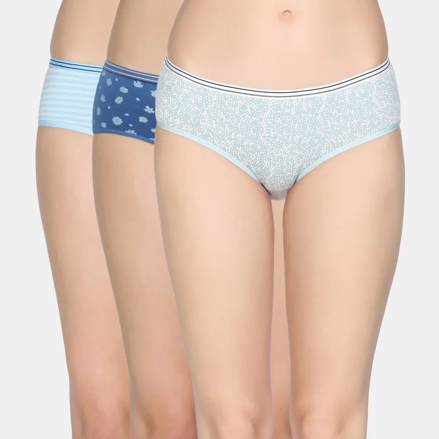 Women's Multicolor Low Rise Full Coverage Hipster Panty - Set of 3