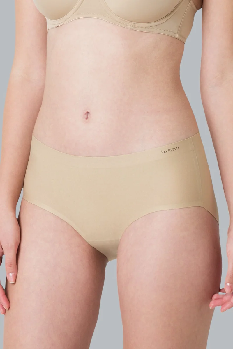 Women's Pink Solid Elasticated Mid Rise Panty