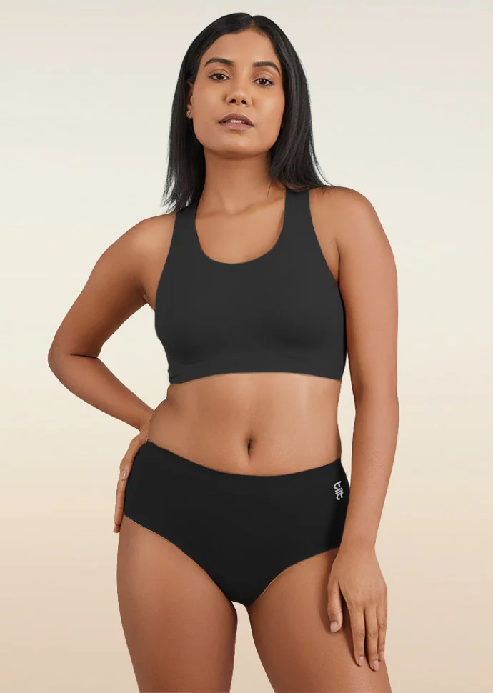 Women's Black Every Day Medium Coverage Solid Panty