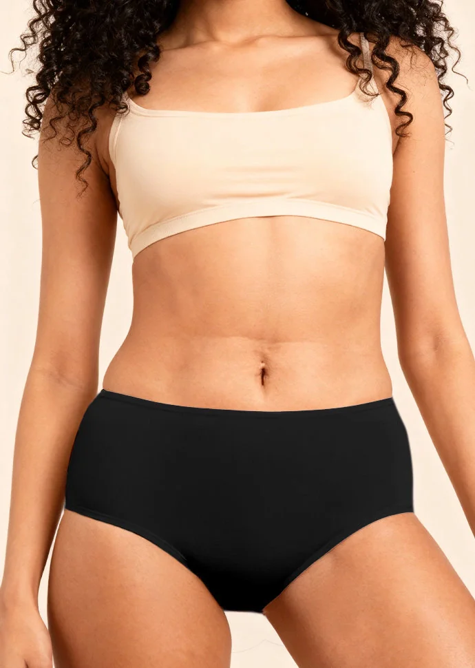 Women's Black Every Day Medium Coverage Solid Panty