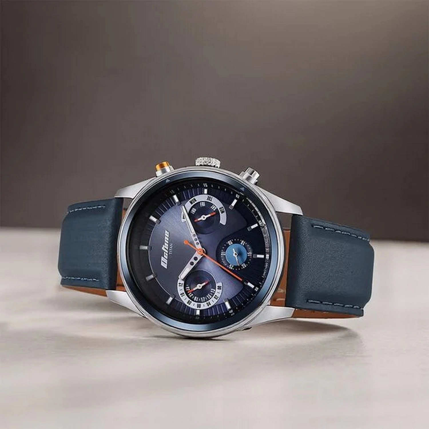 Buy - Men's Dark Blue Octane Quartz Multifunction Dial Leather