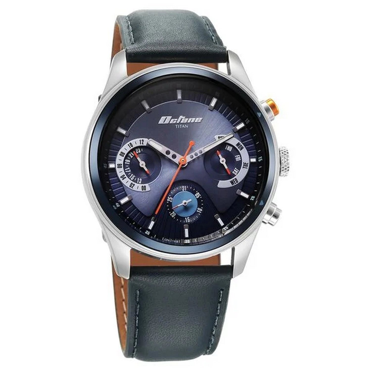 Buy - Men's Dark Blue Octane Quartz Multifunction Dial Leather