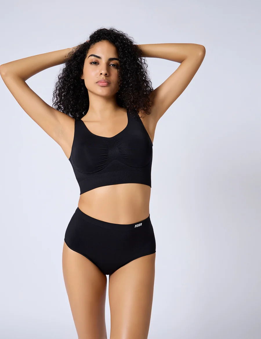 Women's Black Sport Solid Bra