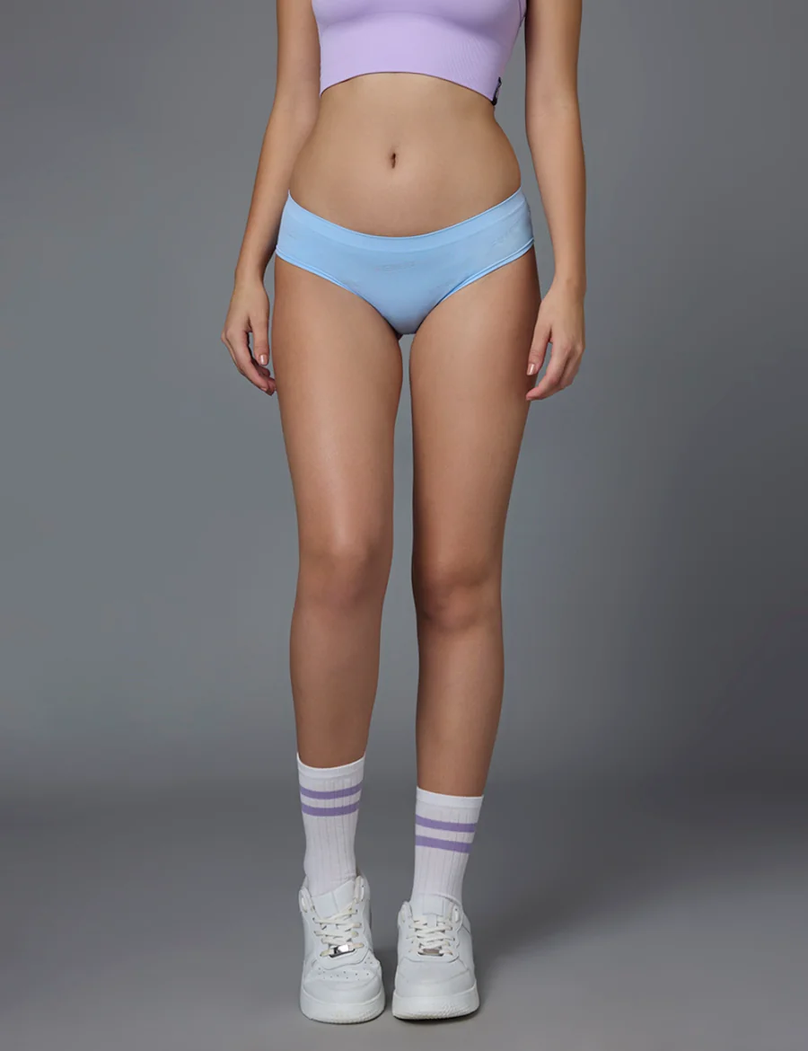 Women's Blue Sport Solid Hipsters