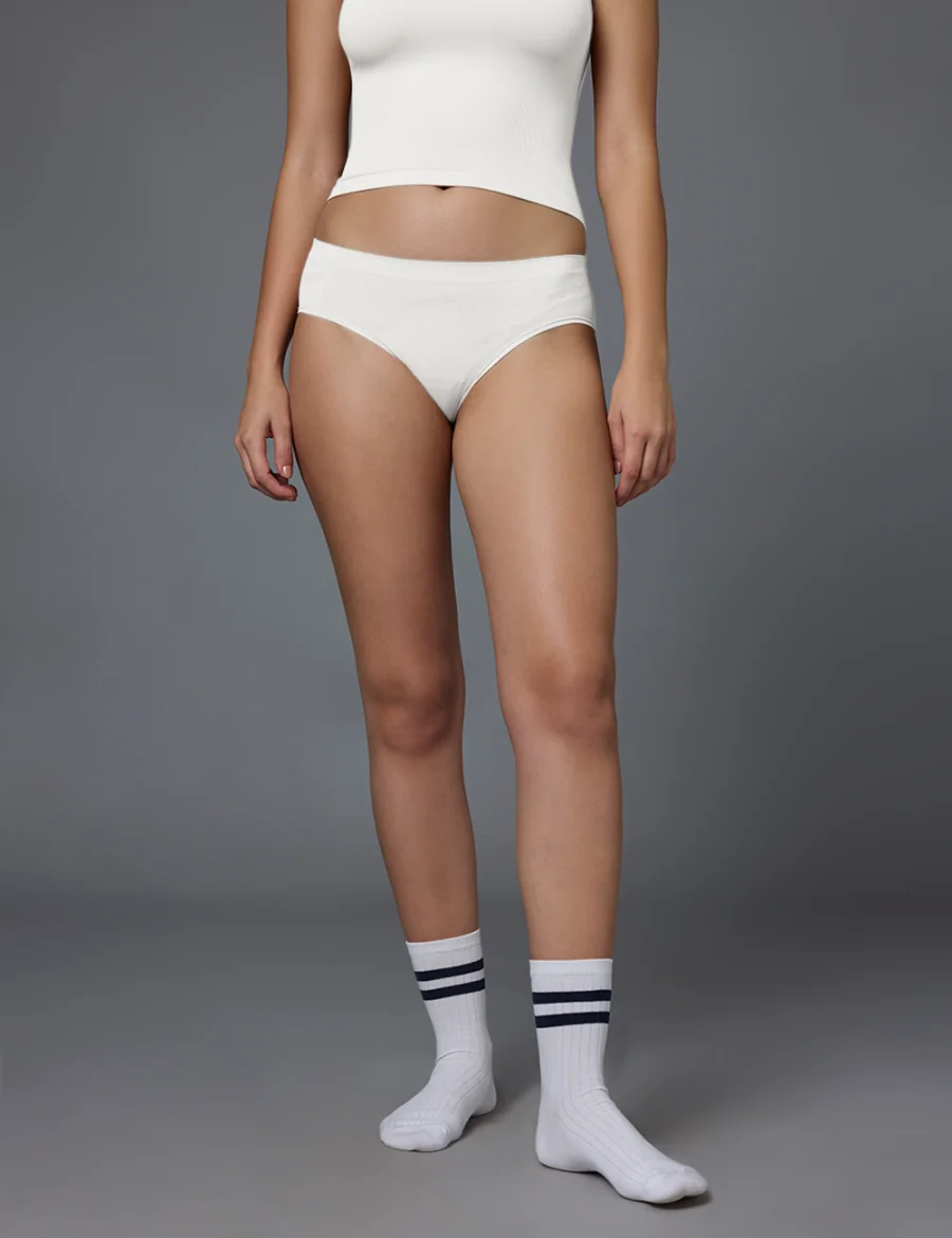 Women's White Sport Solid Panties