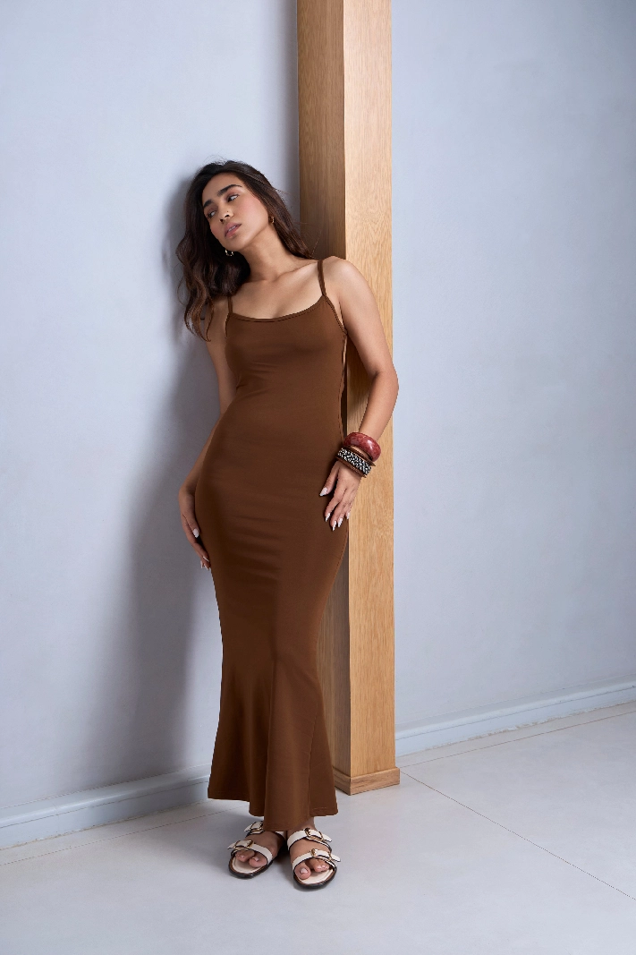 Buy - Women's Brown Casual Solid Dress online - Zilo - 60 Mins Delivery &  Free In-Home Trials