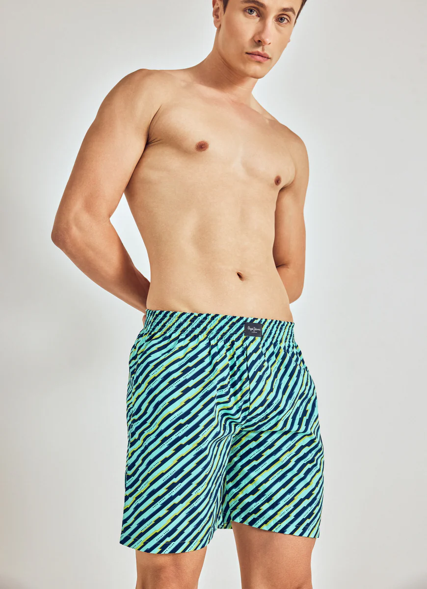 Men's Aqua Splash All Over Printed Essential Wear Mid Rise Boxer