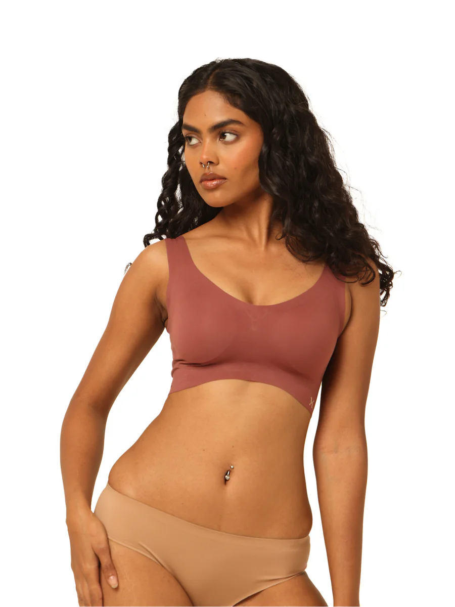 Women's Pink Solid  Pull On Bra