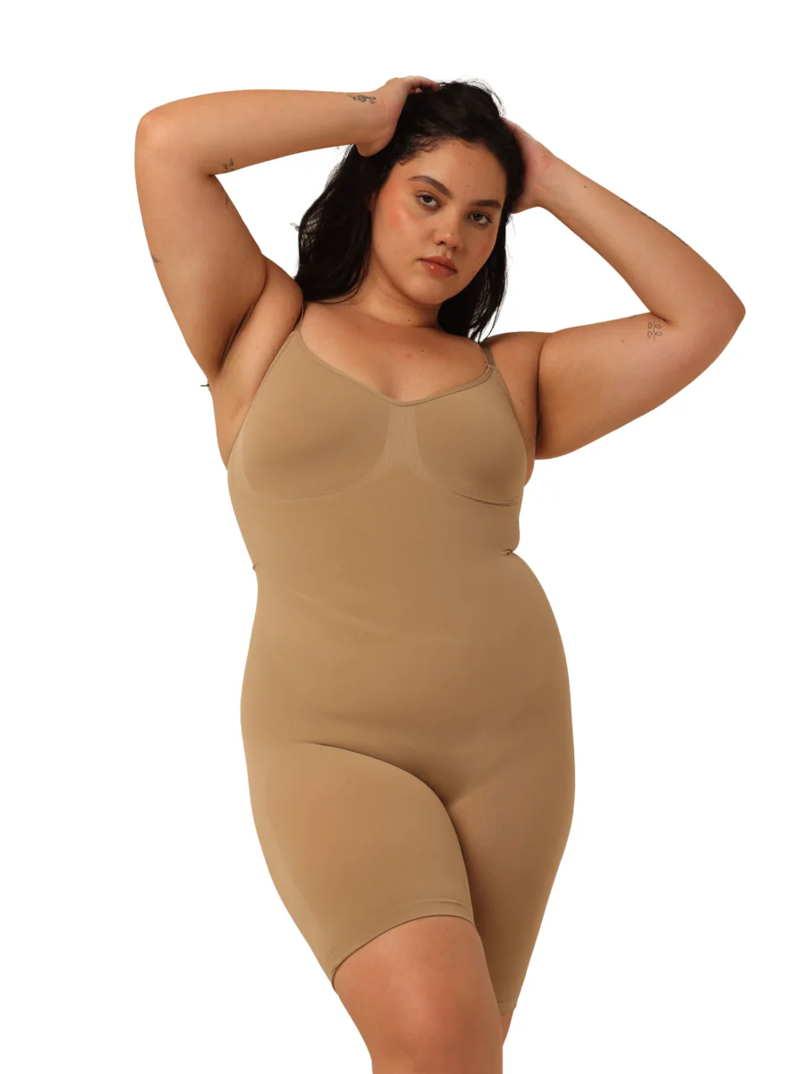 Women's Beige Solid  Pull On Shapewear