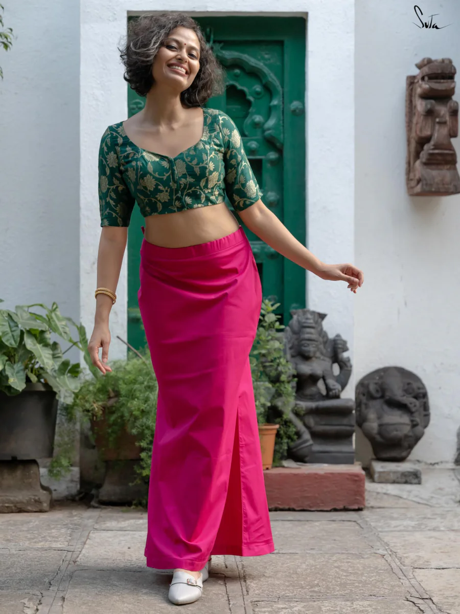 Women's Dark Pink Cotton Lycra Underskirt