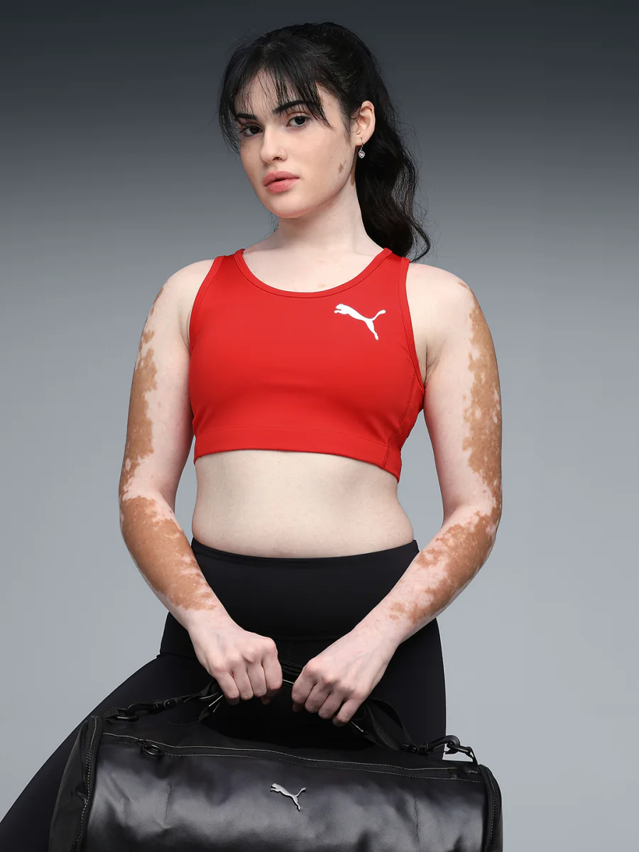 Women's Red Sleeveless Sports Bra
