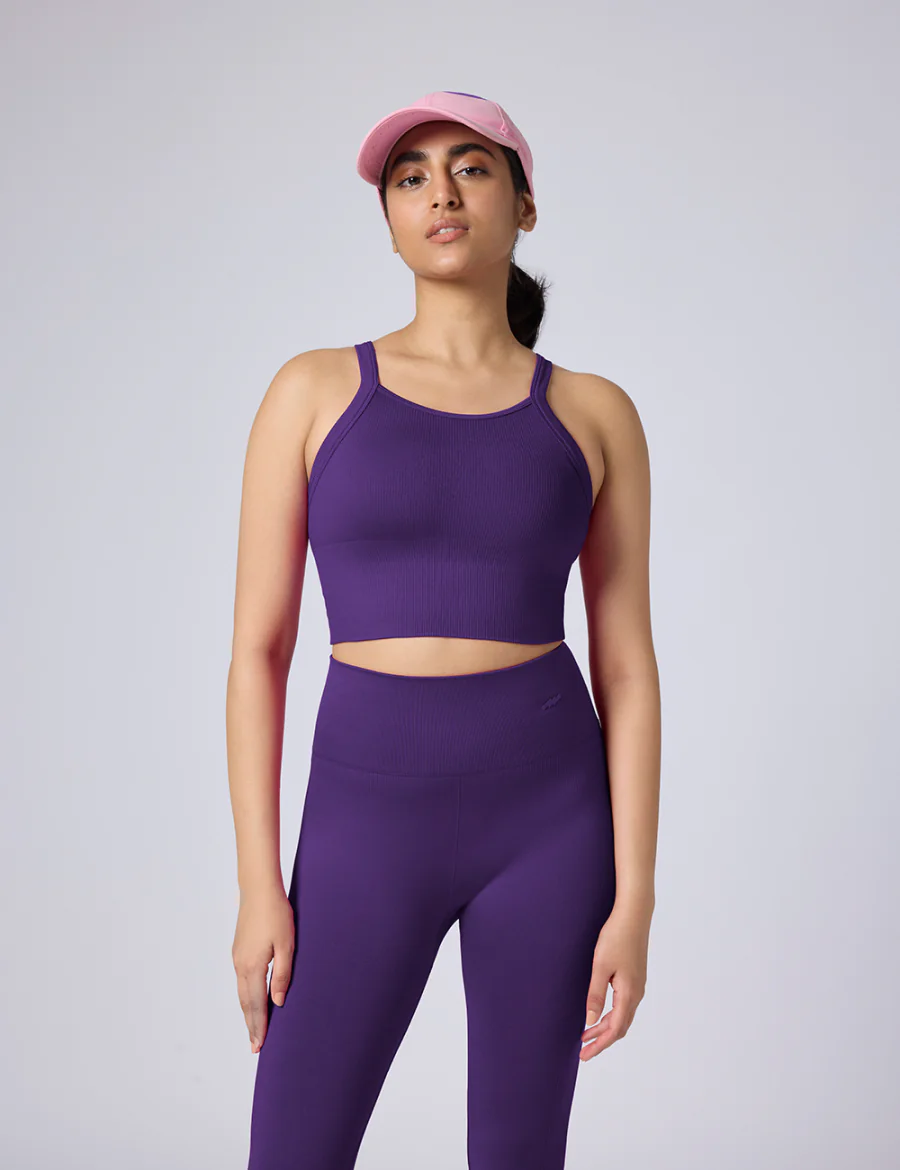 Women's Purple Solid Sports Bra