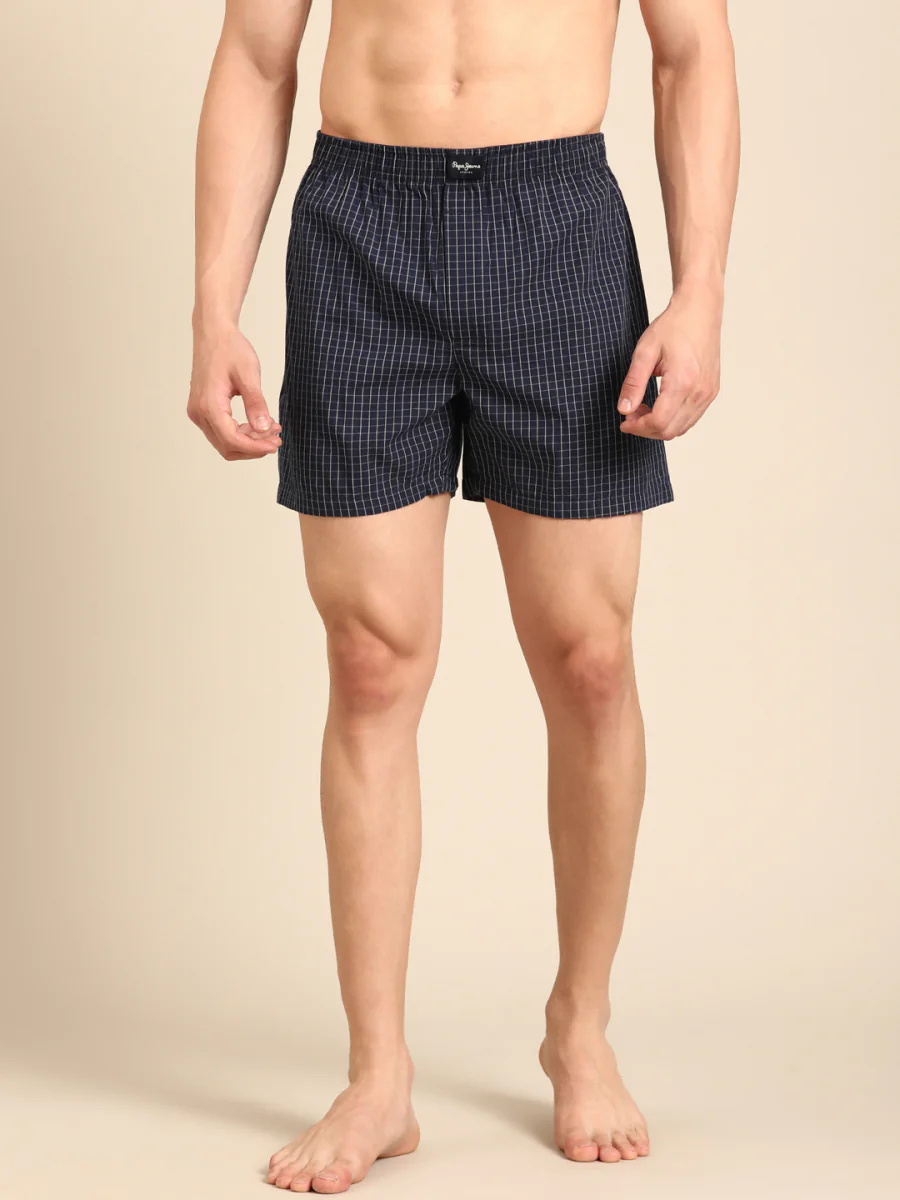 Men's Navy Cotton Boxers