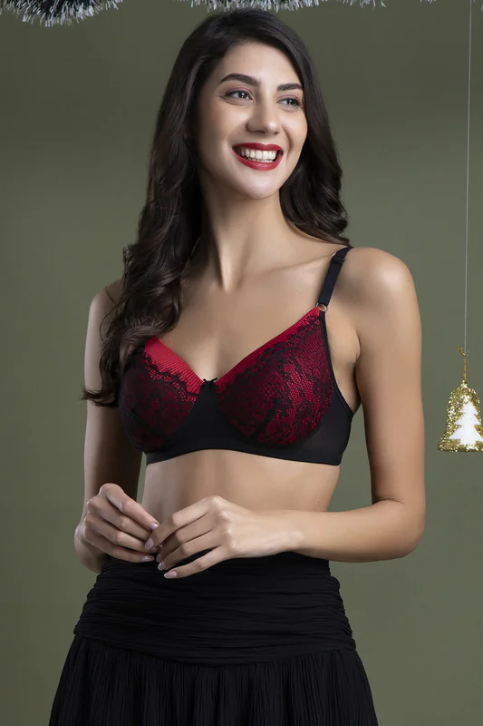 Women's Black Padded Non-Wired Full Coverage Bra