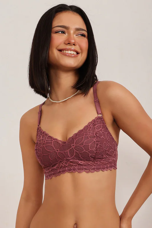 Women's Red Non-Padded Non-Wired Full Coverage Bralette