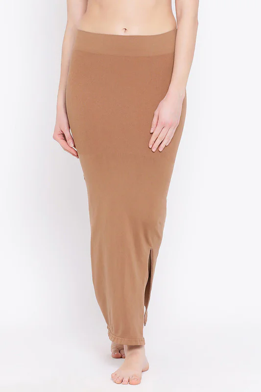 Women's Brown Saree Shapewear with Side Slit