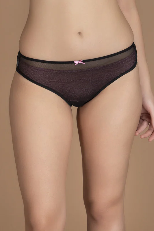 Women's Black Sheer Low Waist Bikini Panty