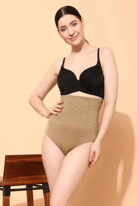 Women's Beige High Waist Tummy Tucker
